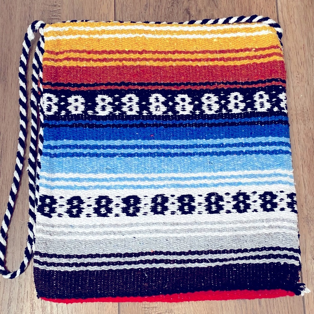 Vibrant handmade zarape tote